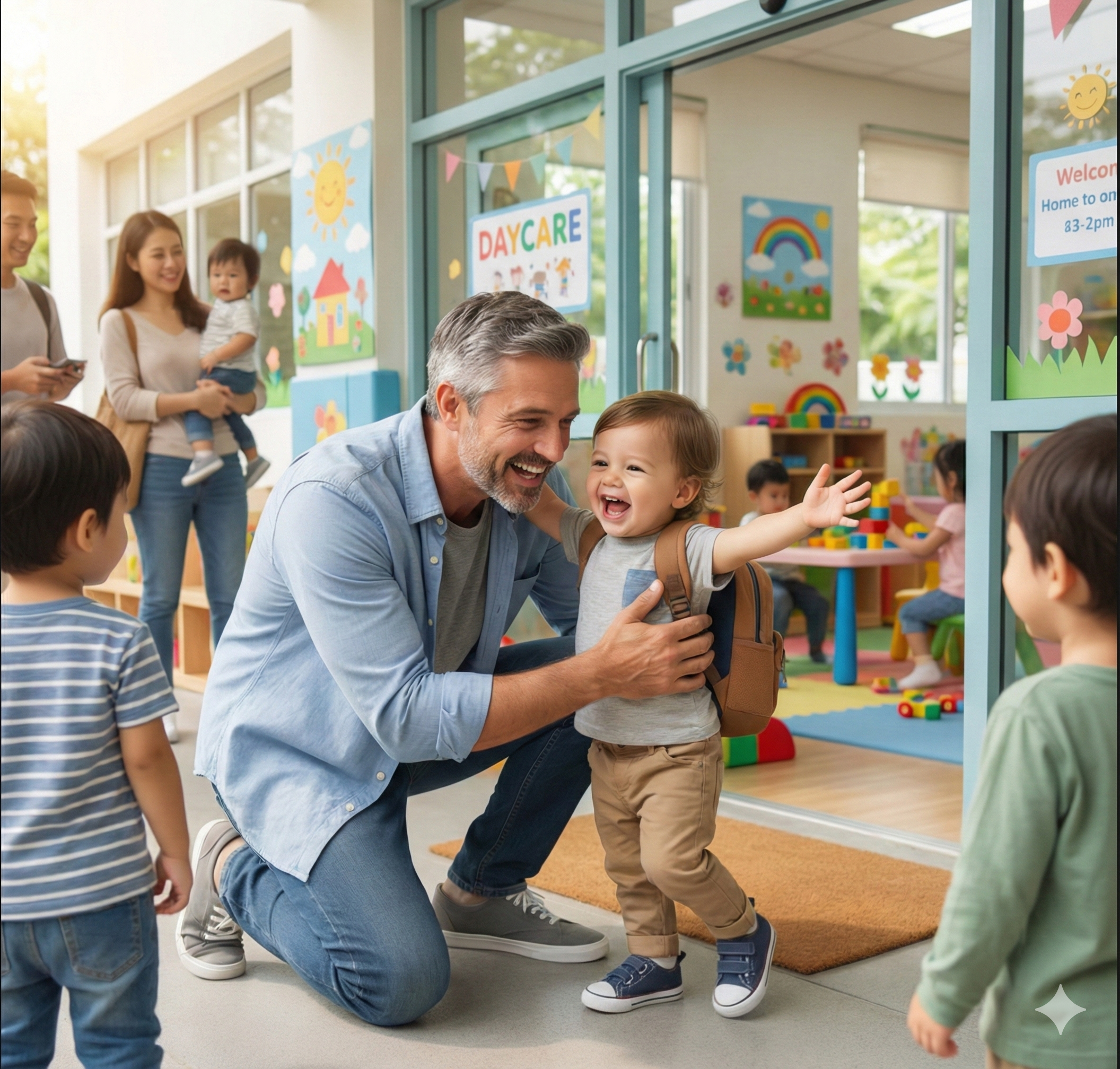 Father with son - childcare support